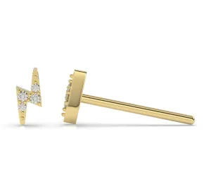 14K Single Lightning Diamond Earring