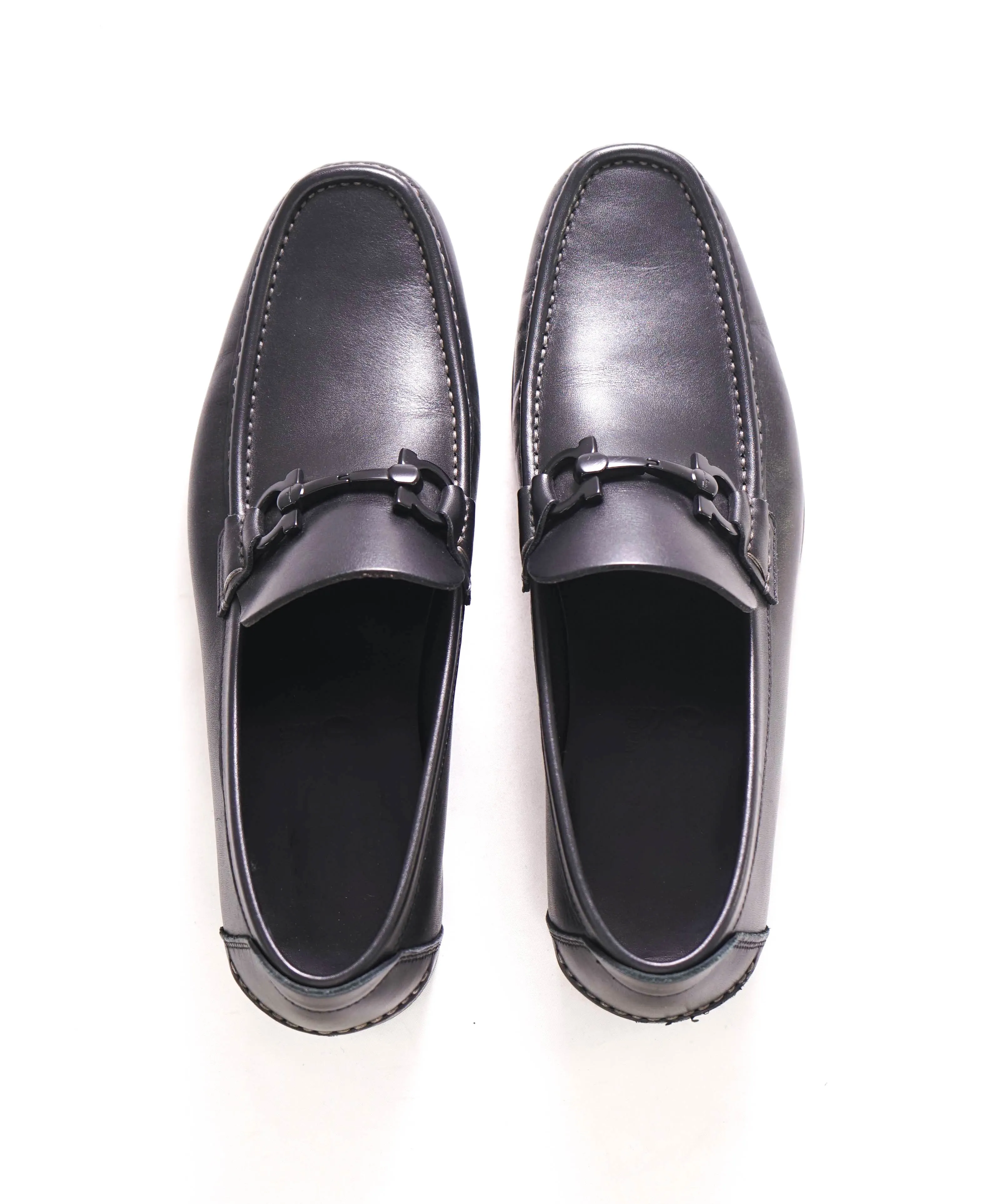 $700 SALVATORE FERRAGAMO - "GIORDANO" Black Leather Loafer- 8.5 D