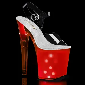 8 Inch Heel DISCOLITE-808 Clear White Glow