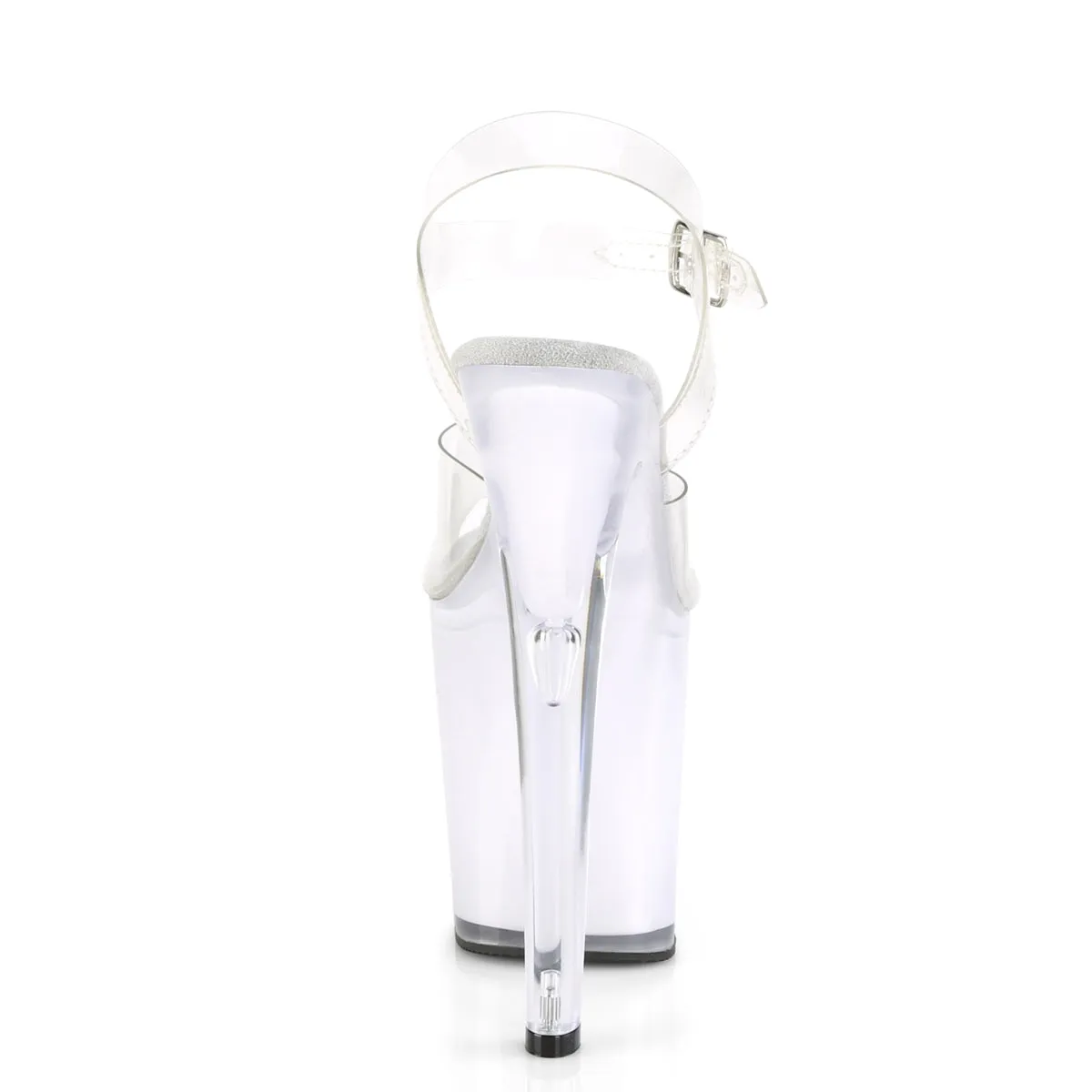 8 Inch Heel DISCOLITE-808 Clear White Glow
