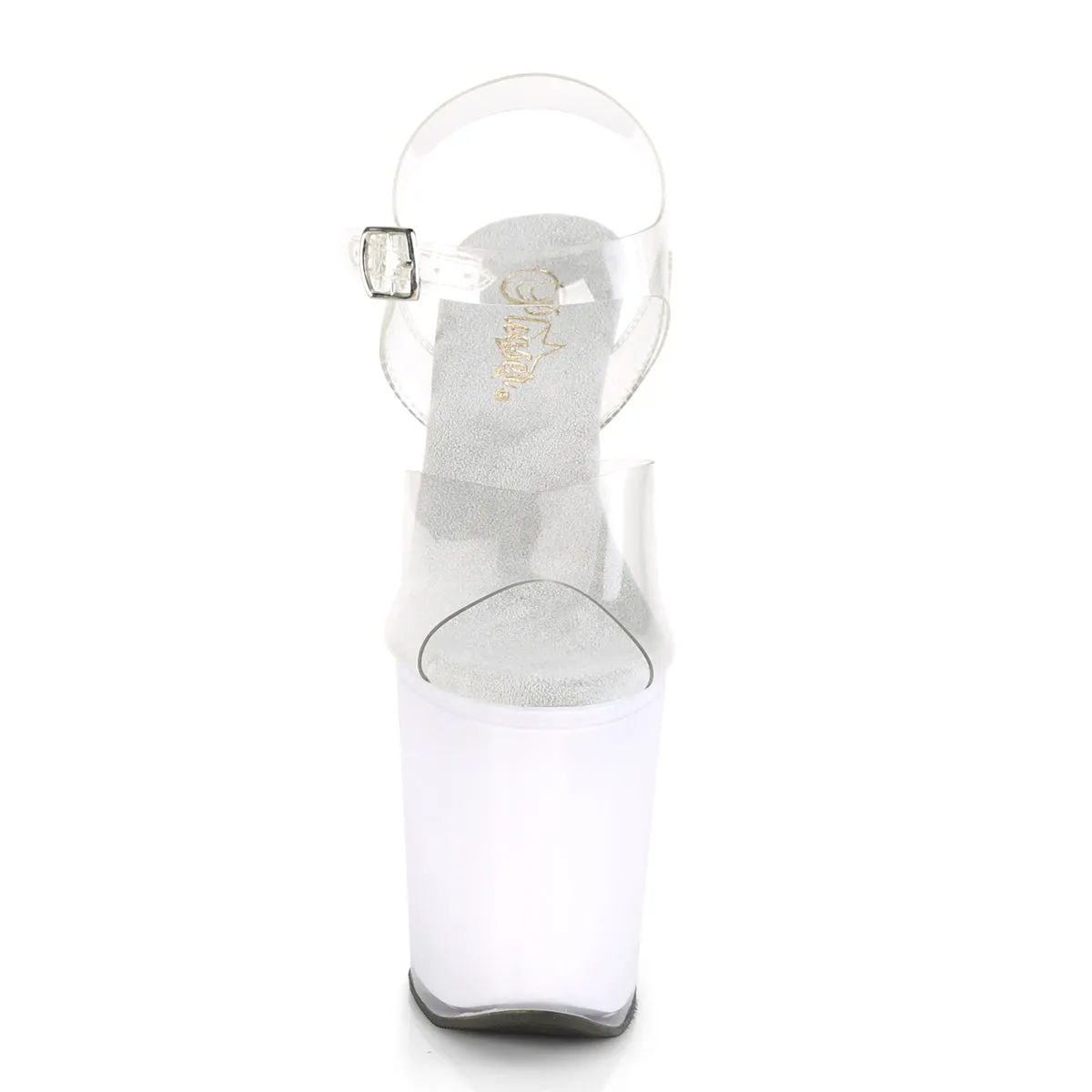 8 Inch Heel DISCOLITE-808 Clear White Glow