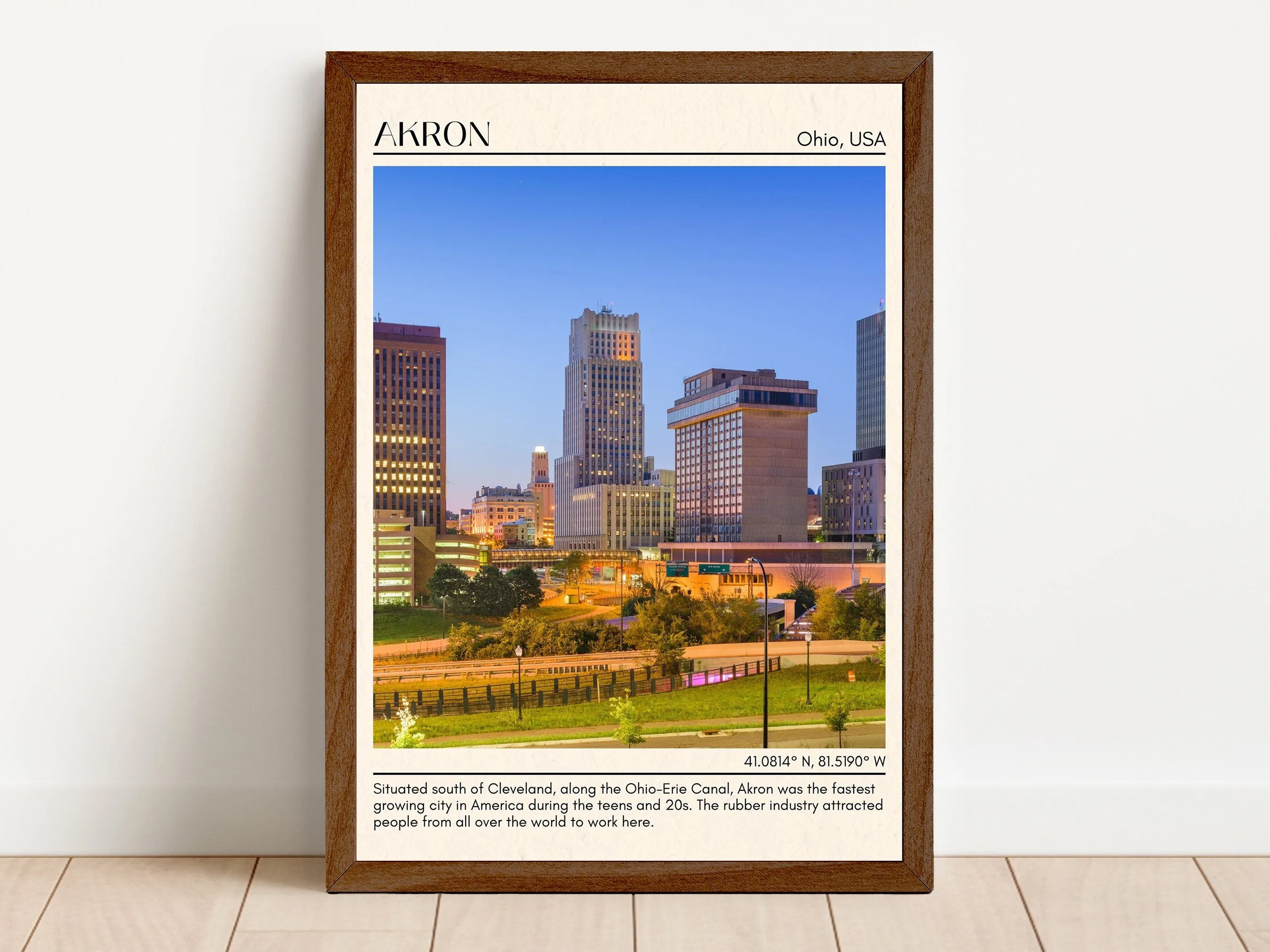 Akron Minimal Wall Art, Ohio Manual