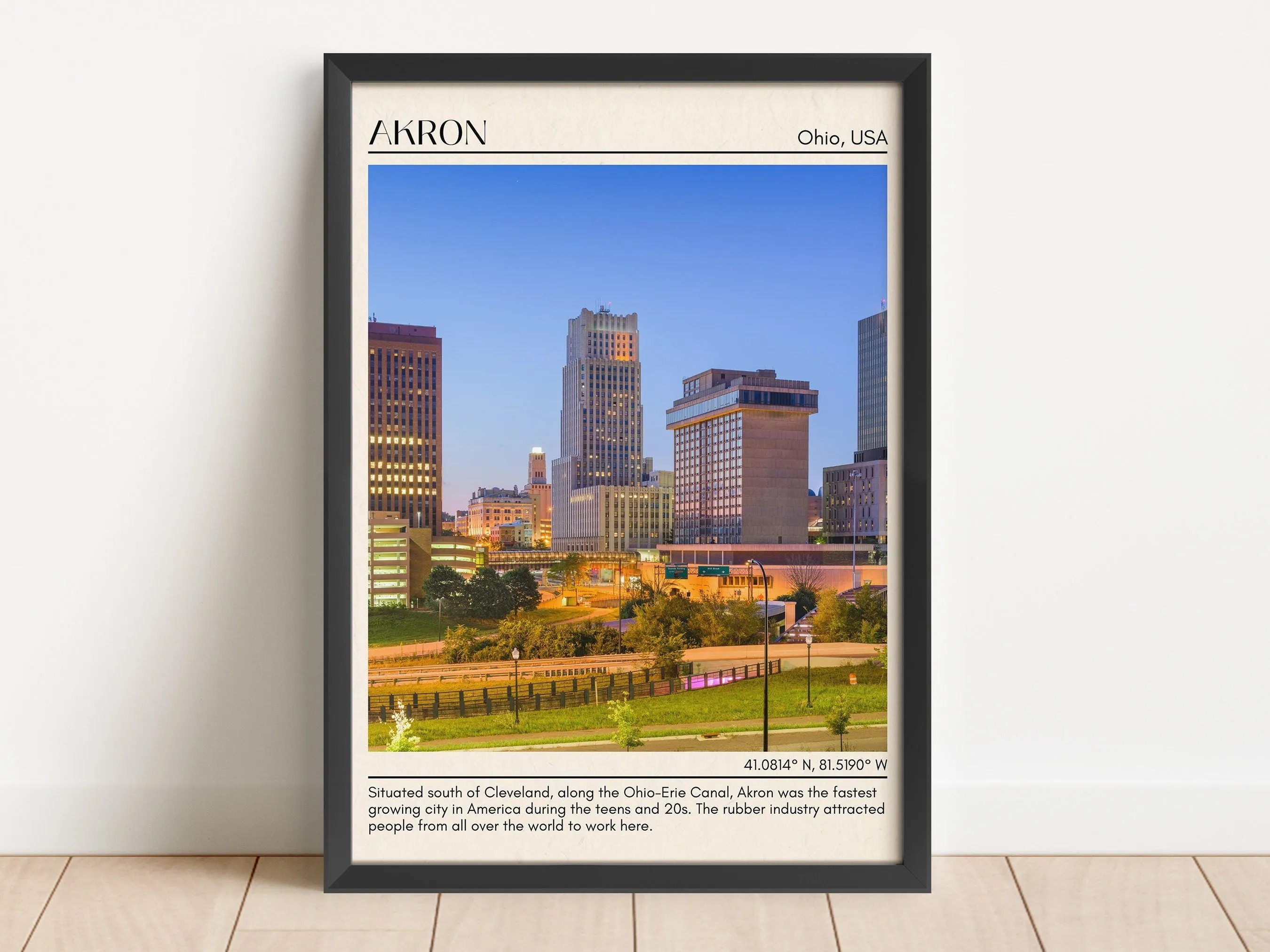 Akron Minimal Wall Art, Ohio Manual