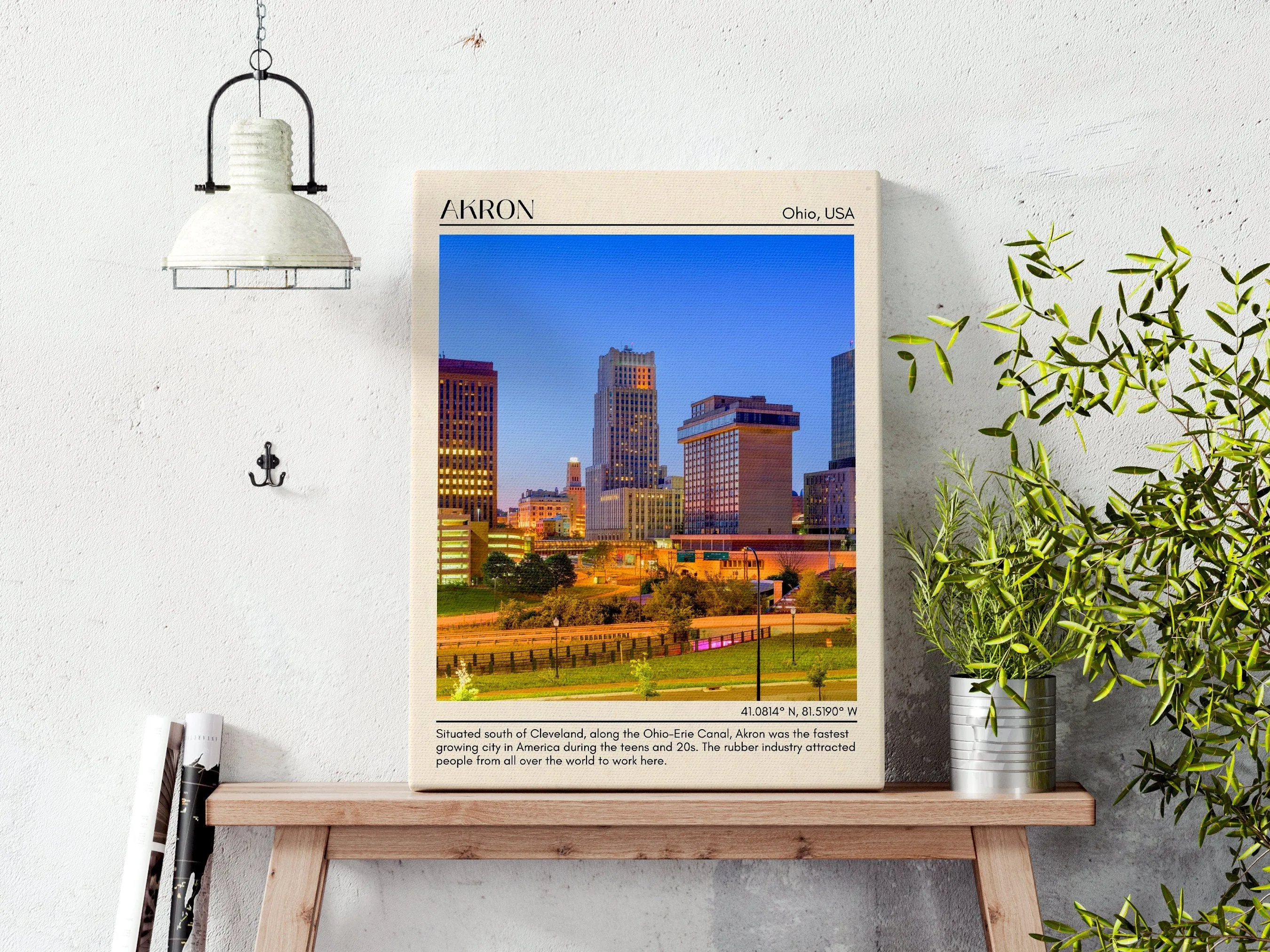 Akron Minimal Wall Art, Ohio Manual