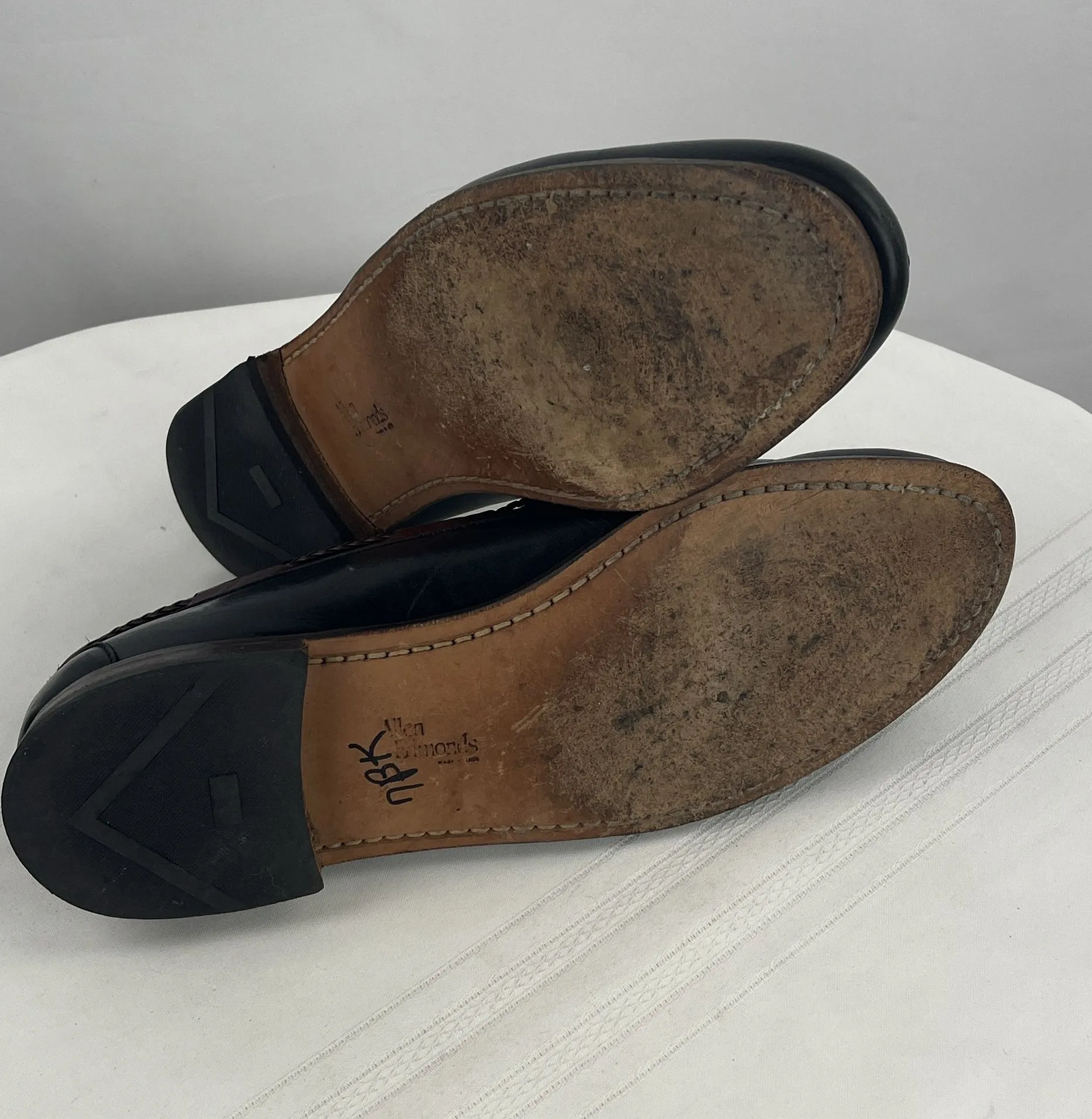 Allen Edmonds Woodstock Loafer Black Brown Leather Moc Toe Kiltie Size 13D