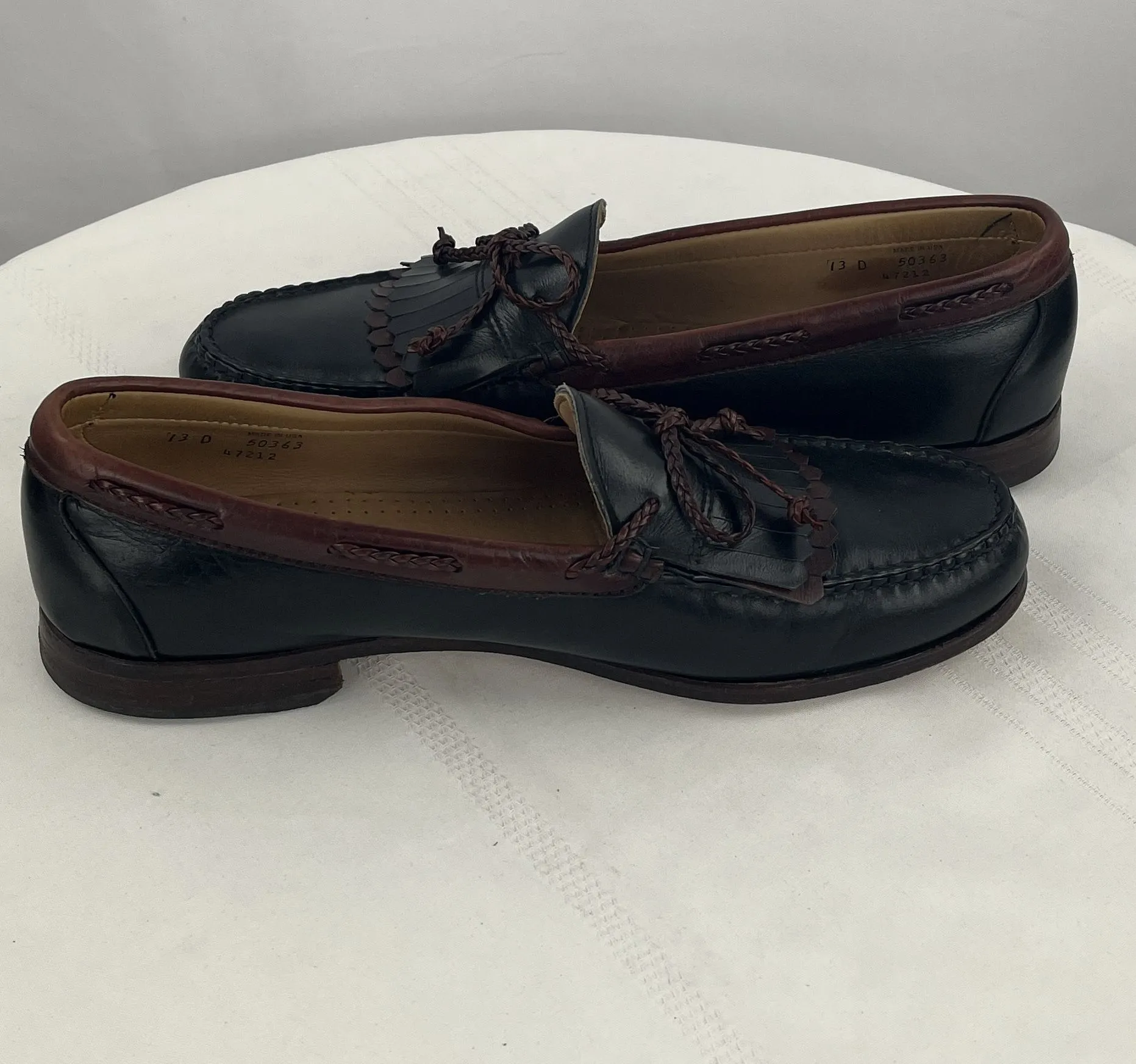 Allen Edmonds Woodstock Loafer Black Brown Leather Moc Toe Kiltie Size 13D