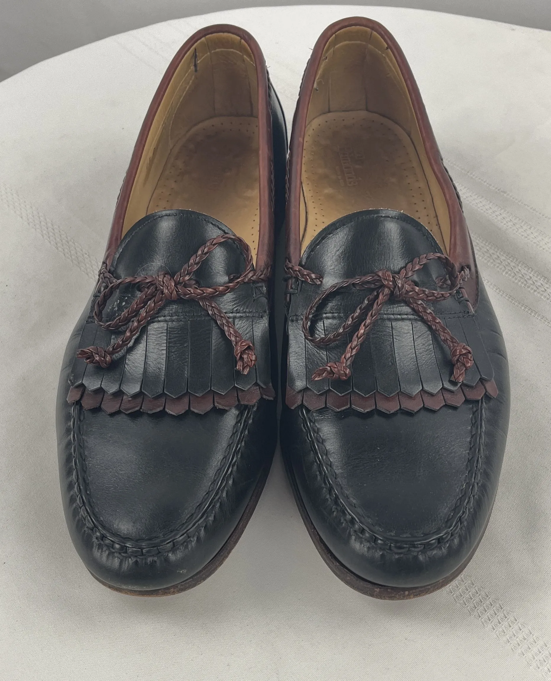 Allen Edmonds Woodstock Loafer Black Brown Leather Moc Toe Kiltie Size 13D