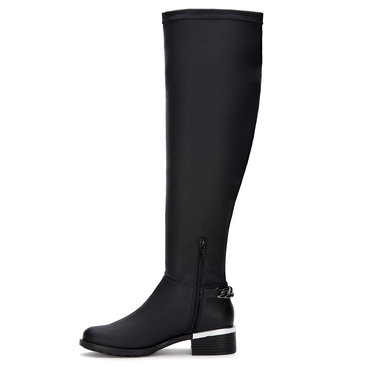 Andrea Tall Riding Boots With Chain Accent 89531
