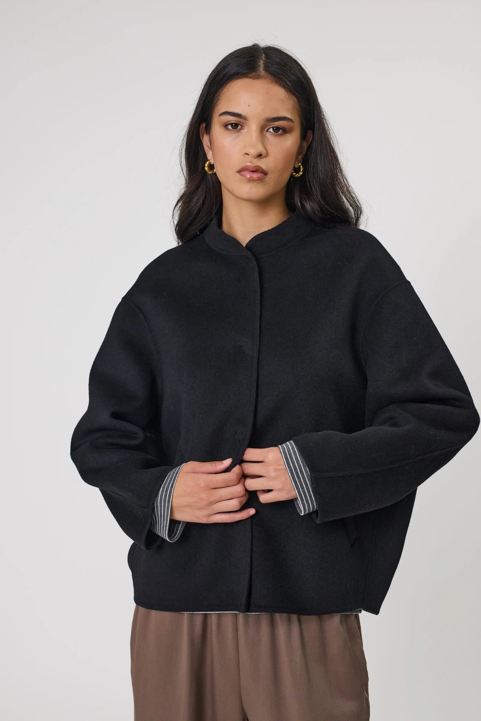 Annex Wool Bomber - Black