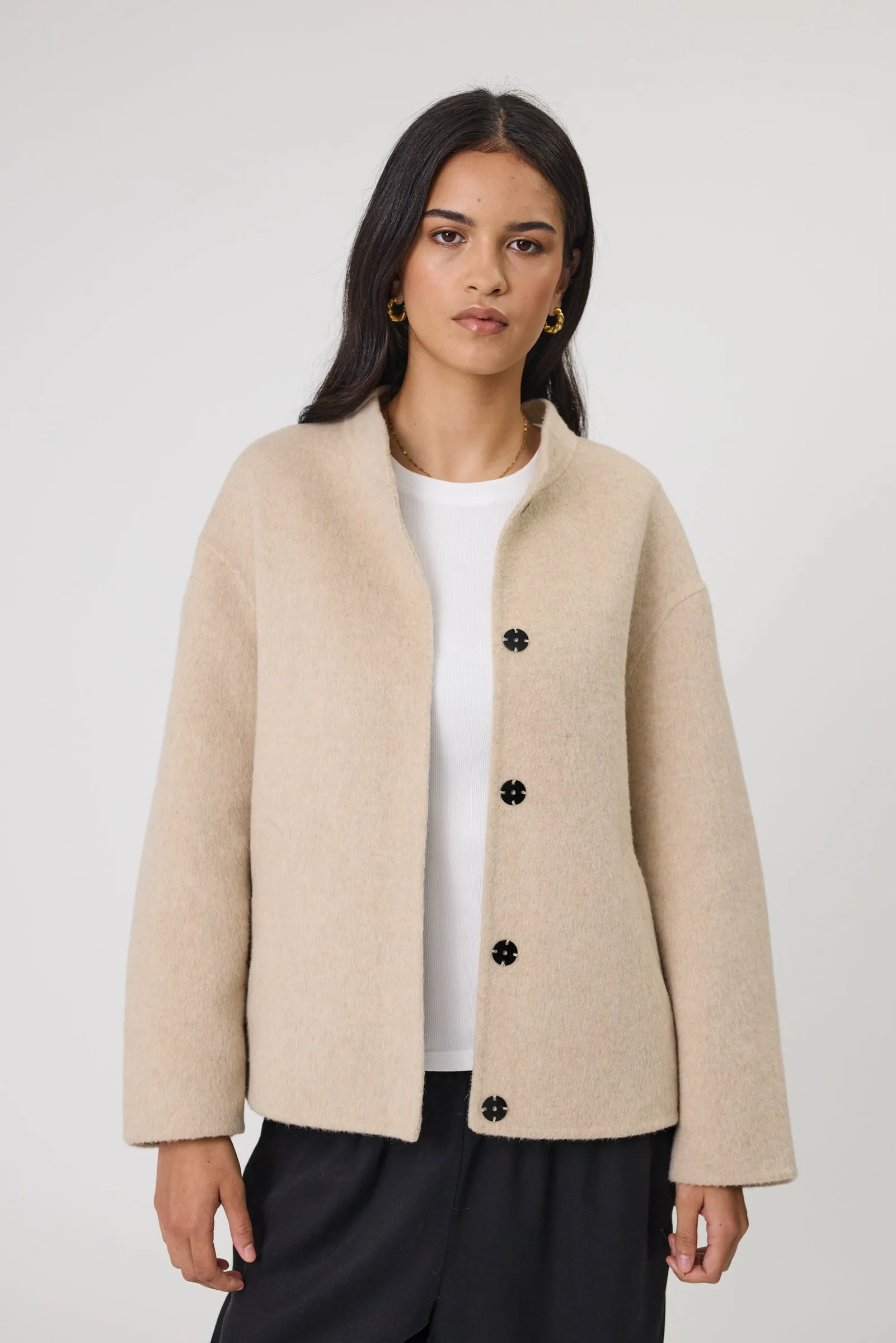 Annex Wool Bomber - Walnut Marle