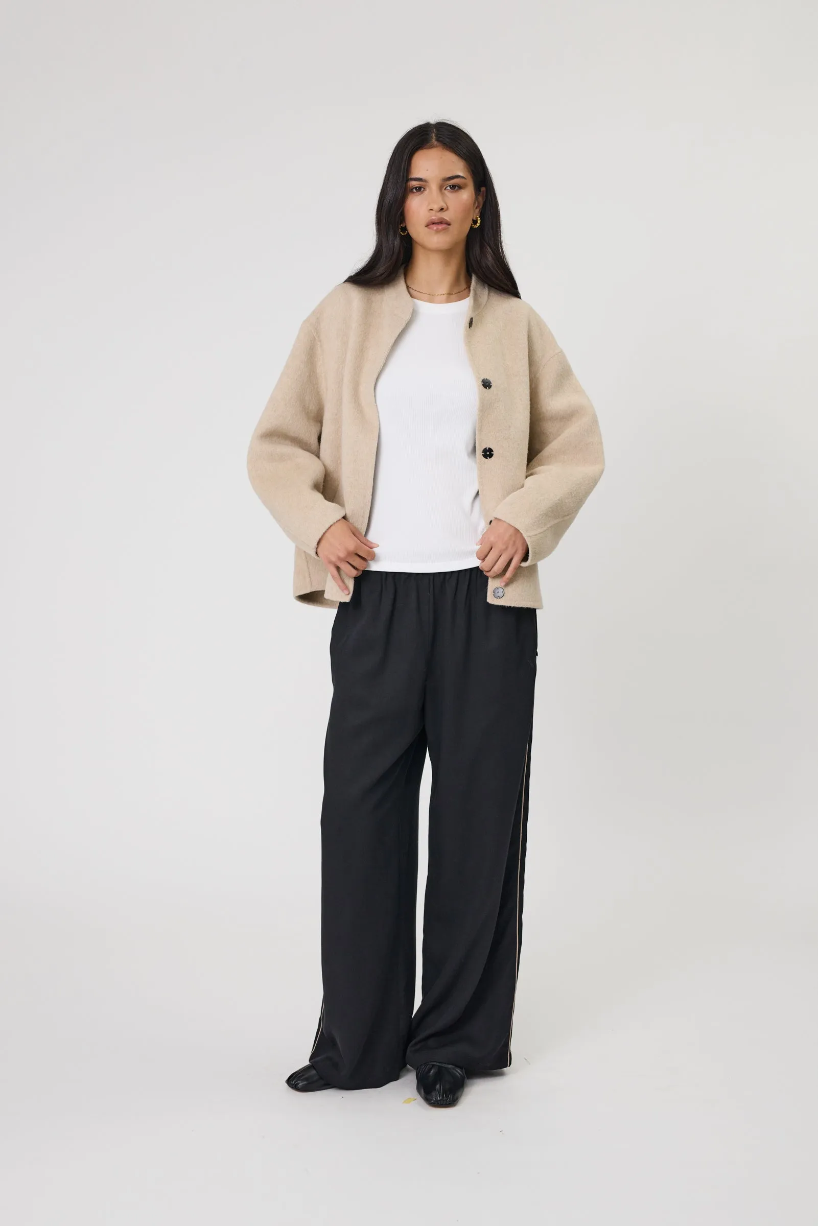 Annex Wool Bomber - Walnut Marle