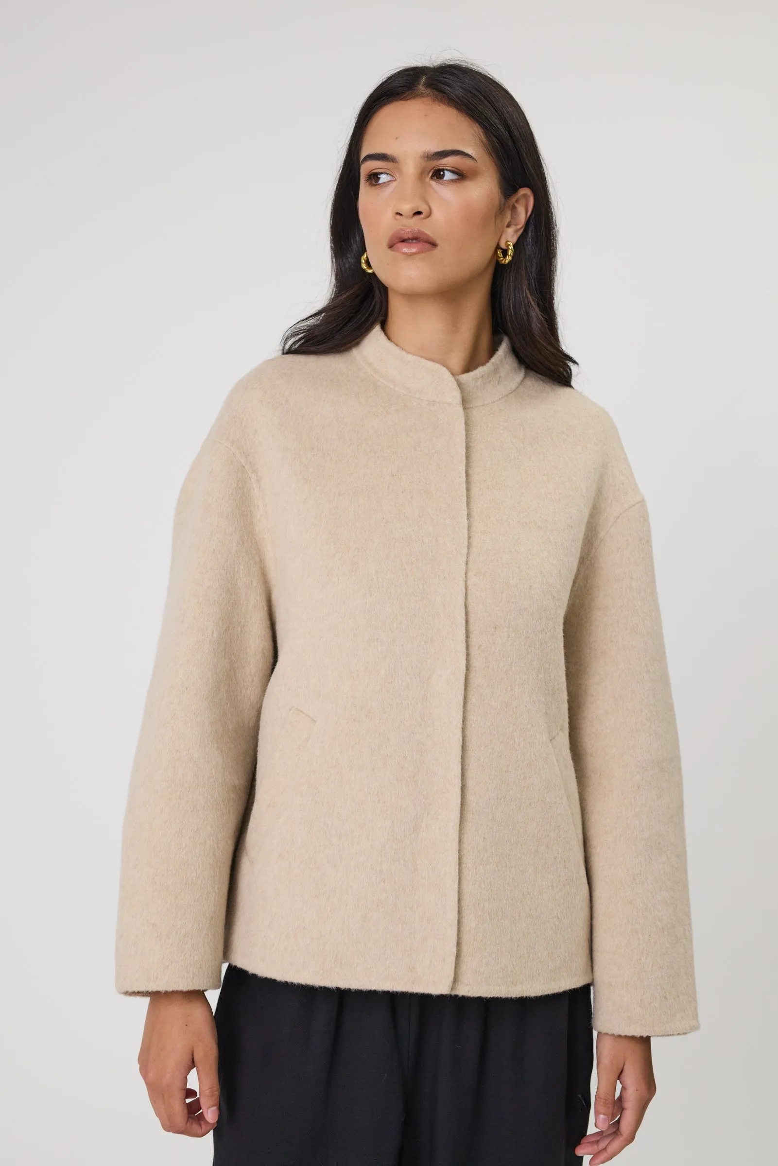 Annex Wool Bomber - Walnut Marle