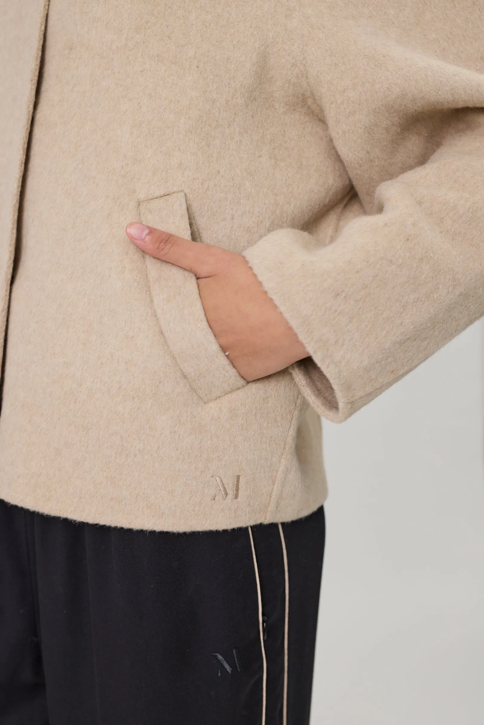 Annex Wool Bomber - Walnut Marle
