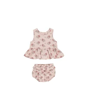 Baby Girls Sets | Peplum Set - Vintage Floral | Quincy Mae