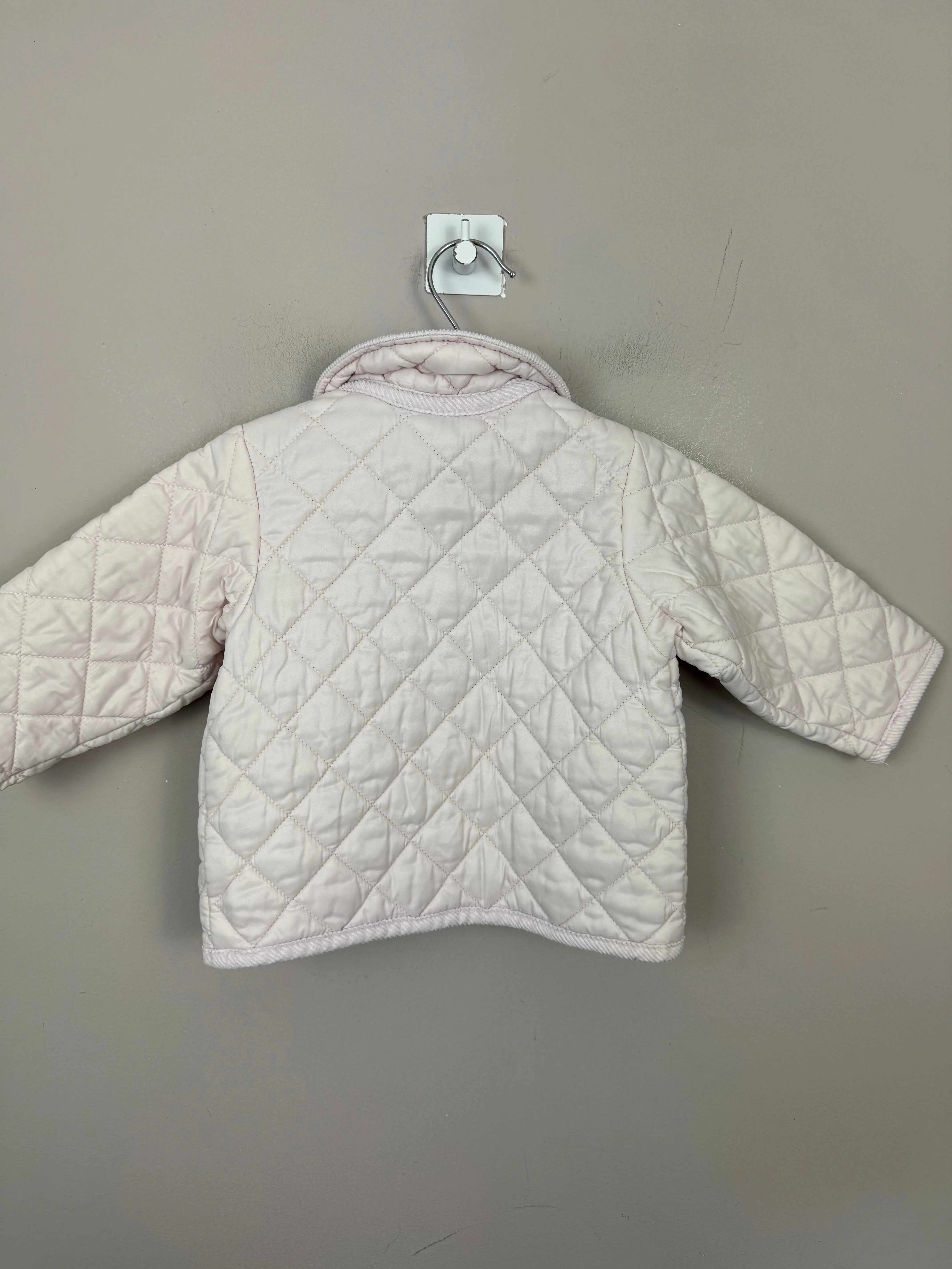 Benetton Pale Pink Quilted Jacket 6-9m