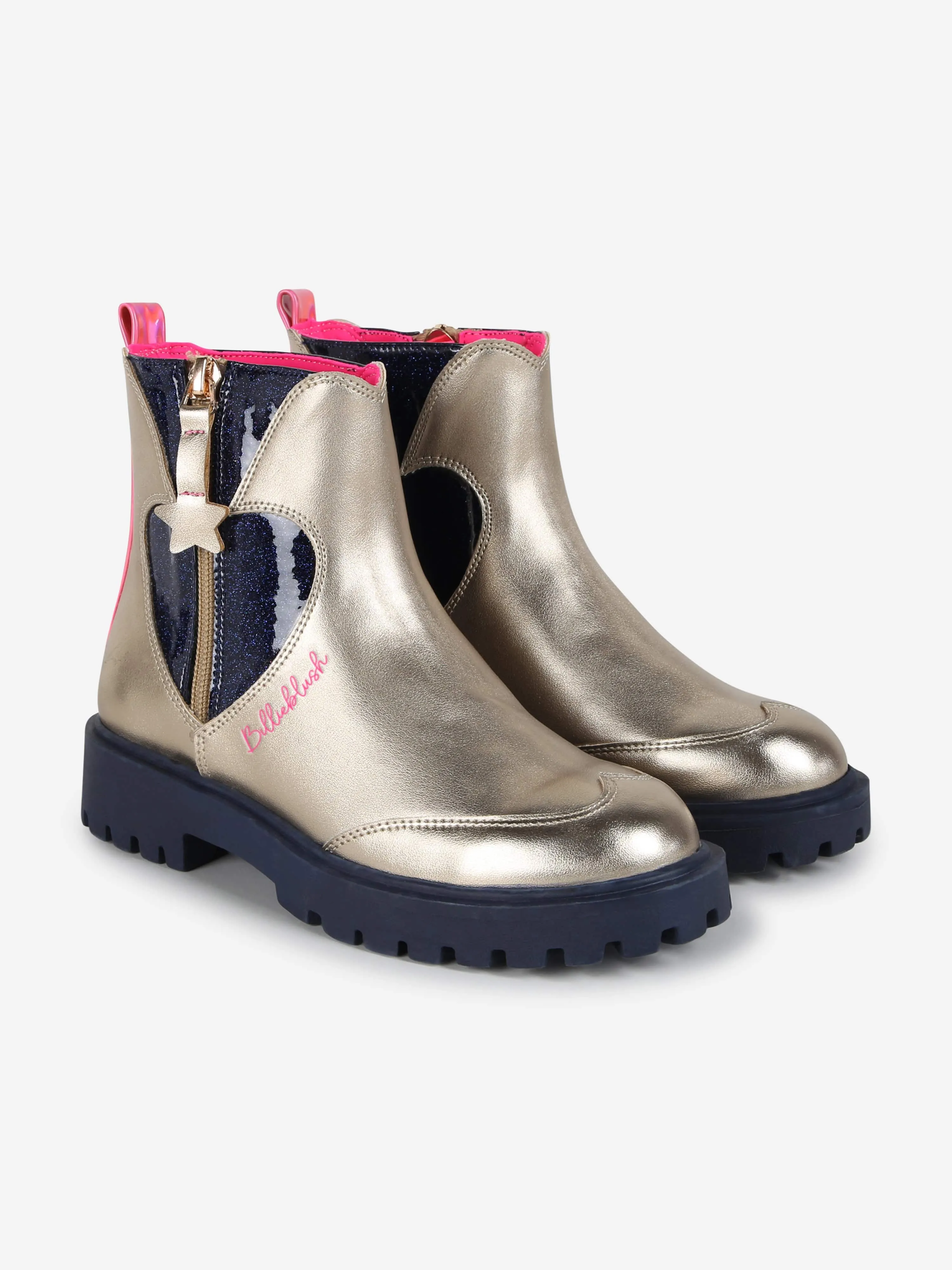 Billieblush Girls Heart Ankle Boots in Gold