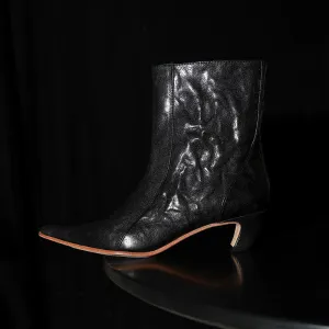 Black Leather Ankle Boots