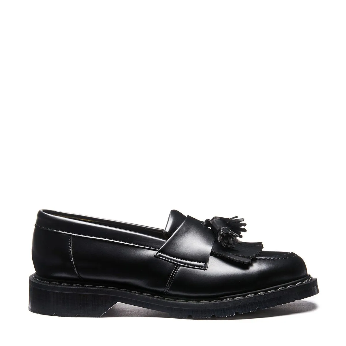Black Vegan Hi-Shine Tassel Loafer