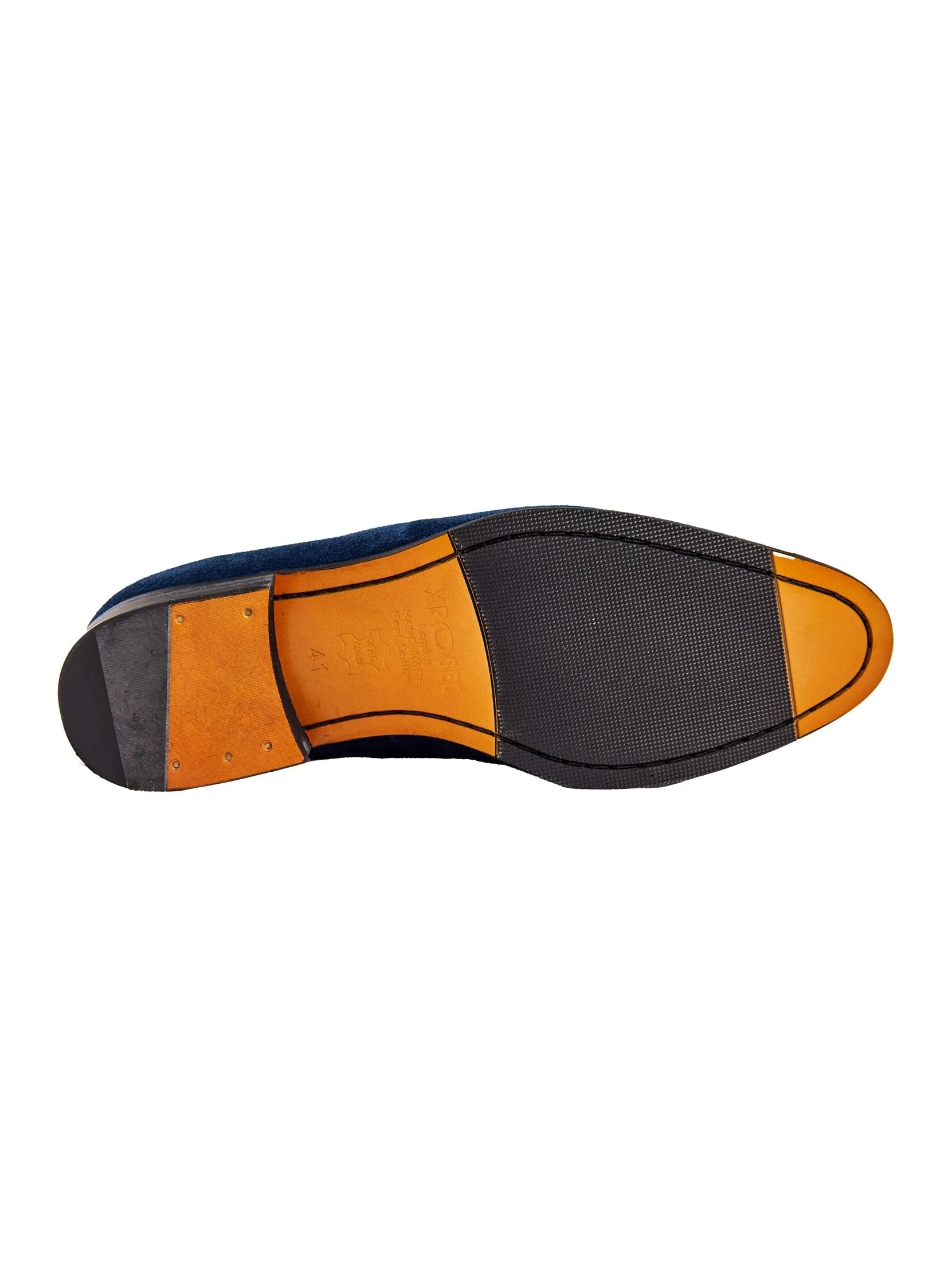 BLUE SUEDE LEATHER TASSEL LOAFERS