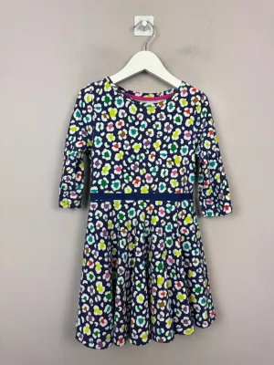 Boden navy leopard dress 5-6y
