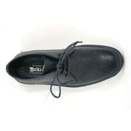 British Walkers Playboy Men's Navy Ostrich Leather Ankle Boots