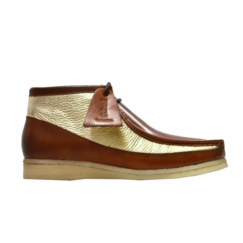 British Walkers Walker 100 Men's Cognac and Gold Leather Ankle Boots