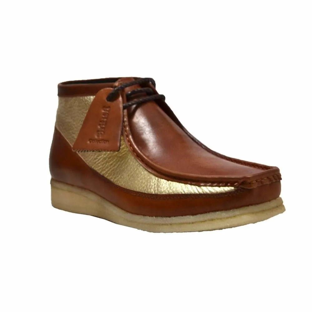 British Walkers Walker 100 Men's Cognac and Gold Leather Ankle Boots