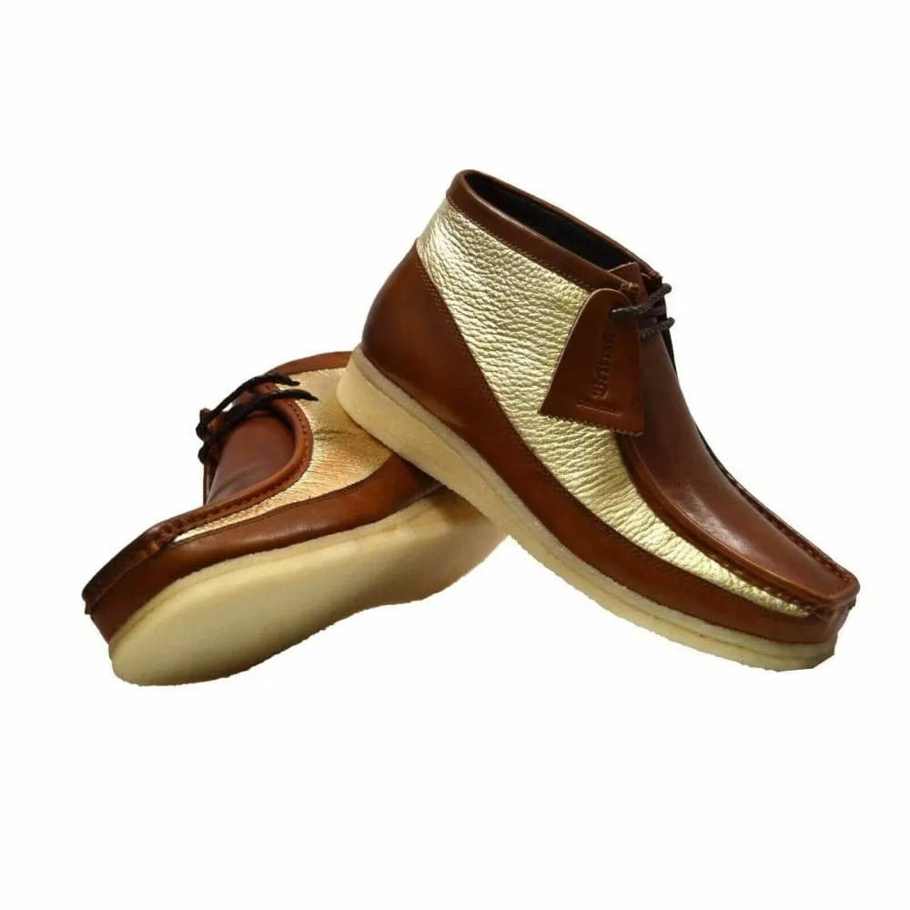 British Walkers Walker 100 Men's Cognac and Gold Leather Ankle Boots
