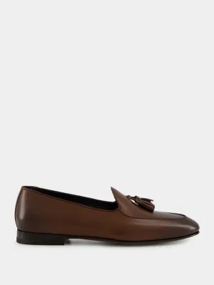 Brown Lennox Calf Leather Loafers