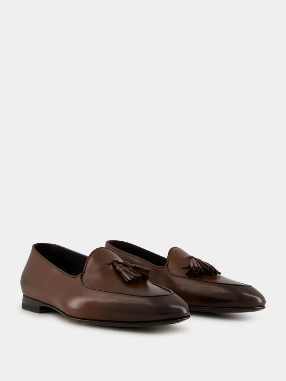Brown Lennox Calf Leather Loafers