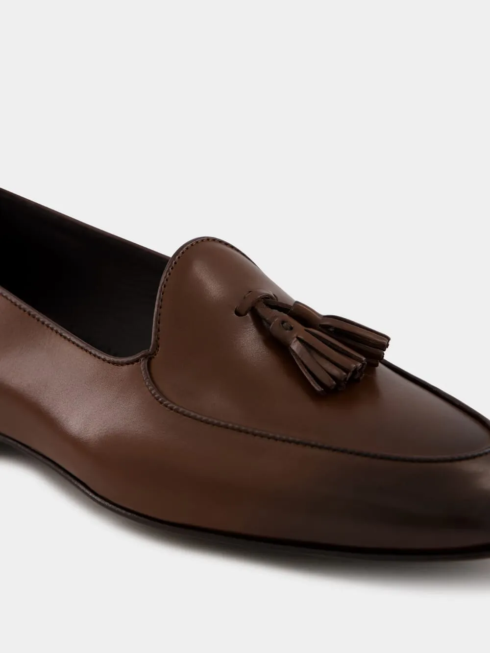 Brown Lennox Calf Leather Loafers