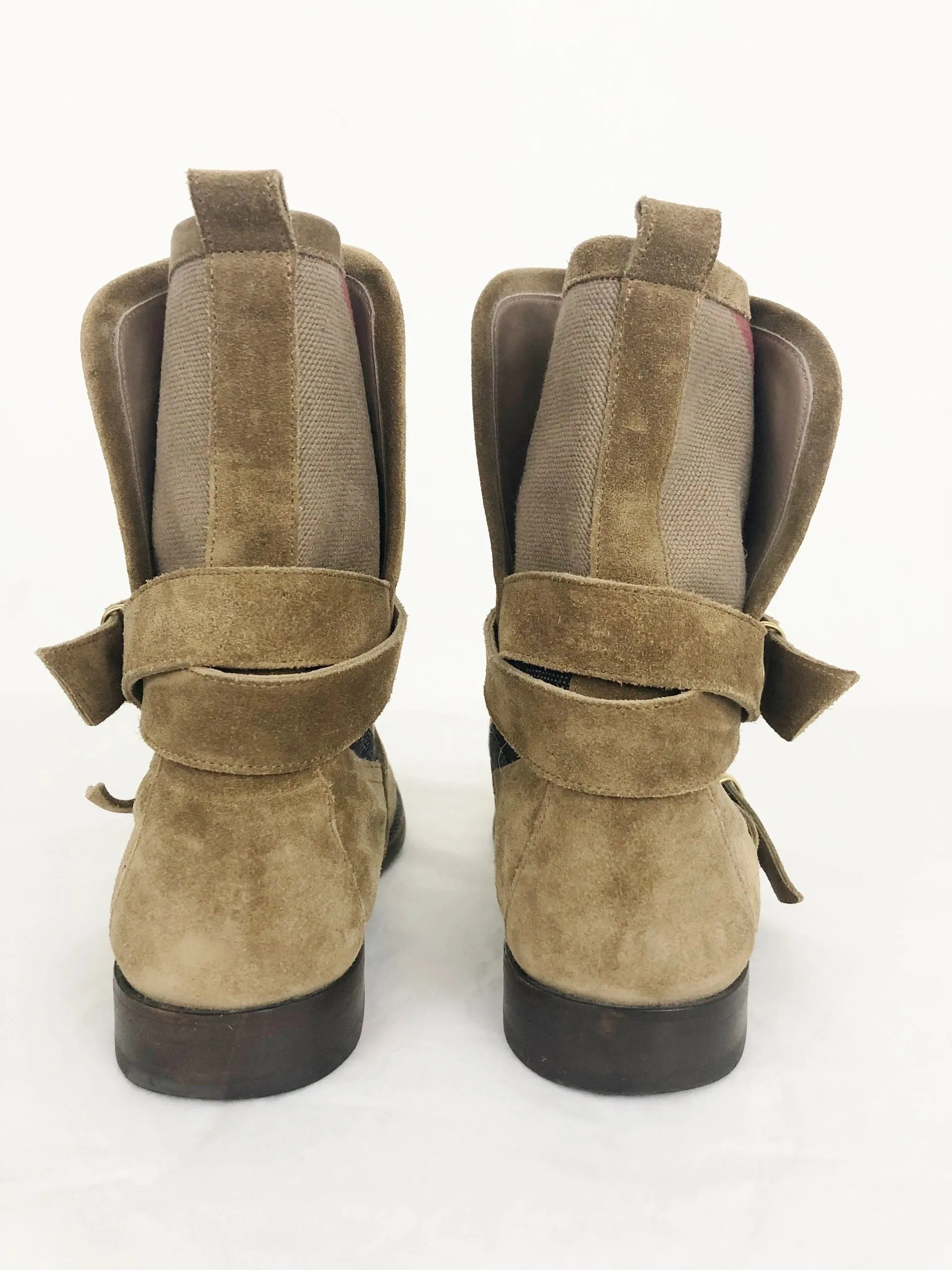Burberry Suede Check Boots Size 9