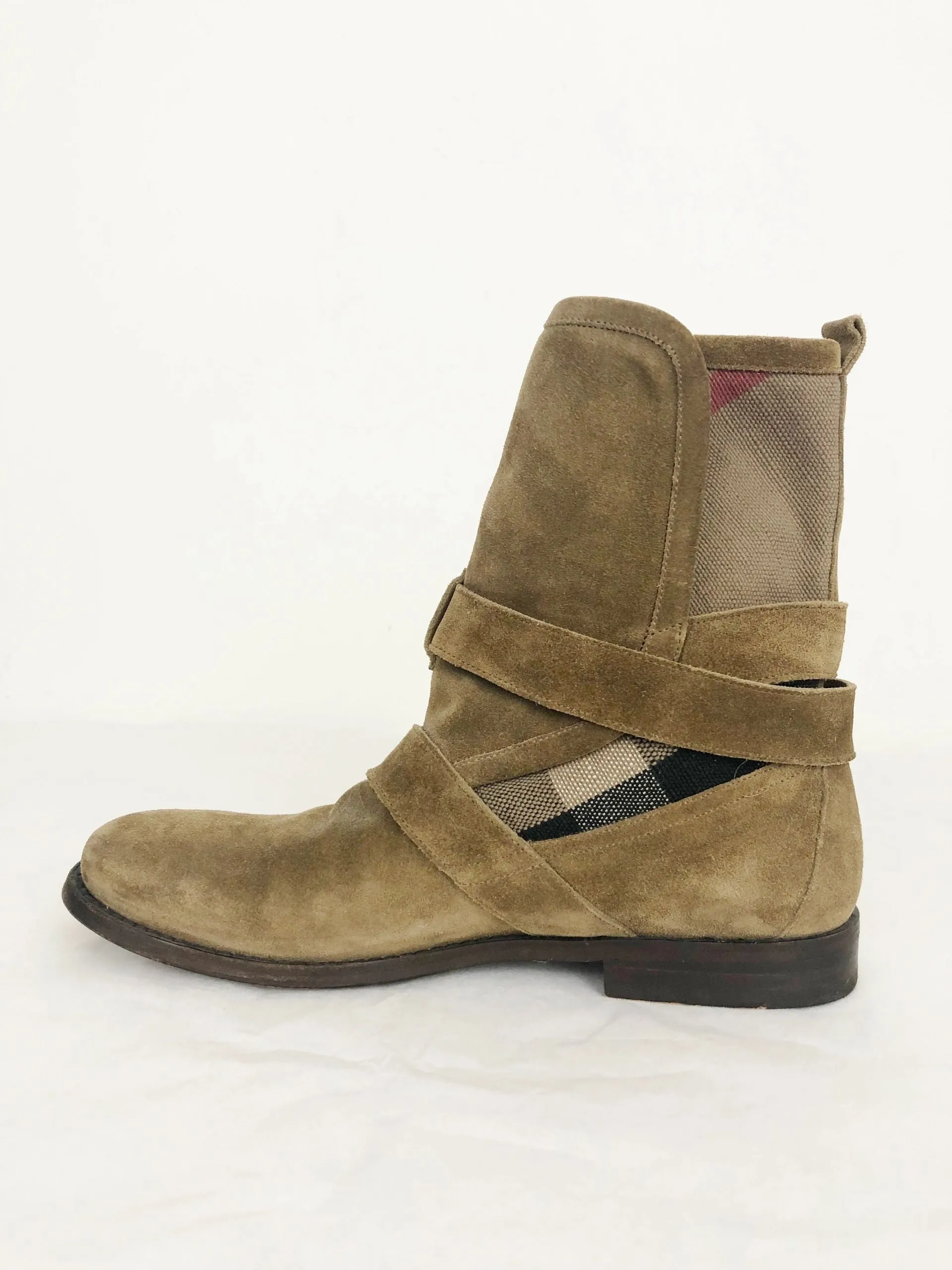 Burberry Suede Check Boots Size 9