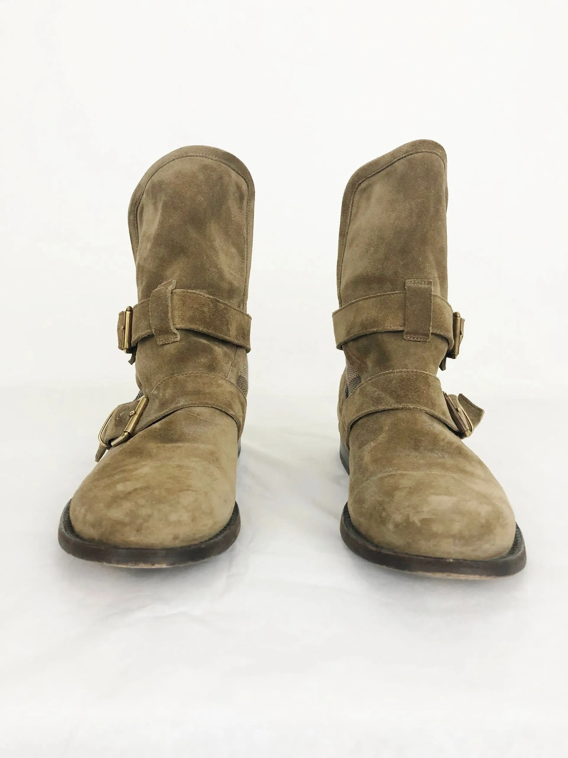 Burberry Suede Check Boots Size 9