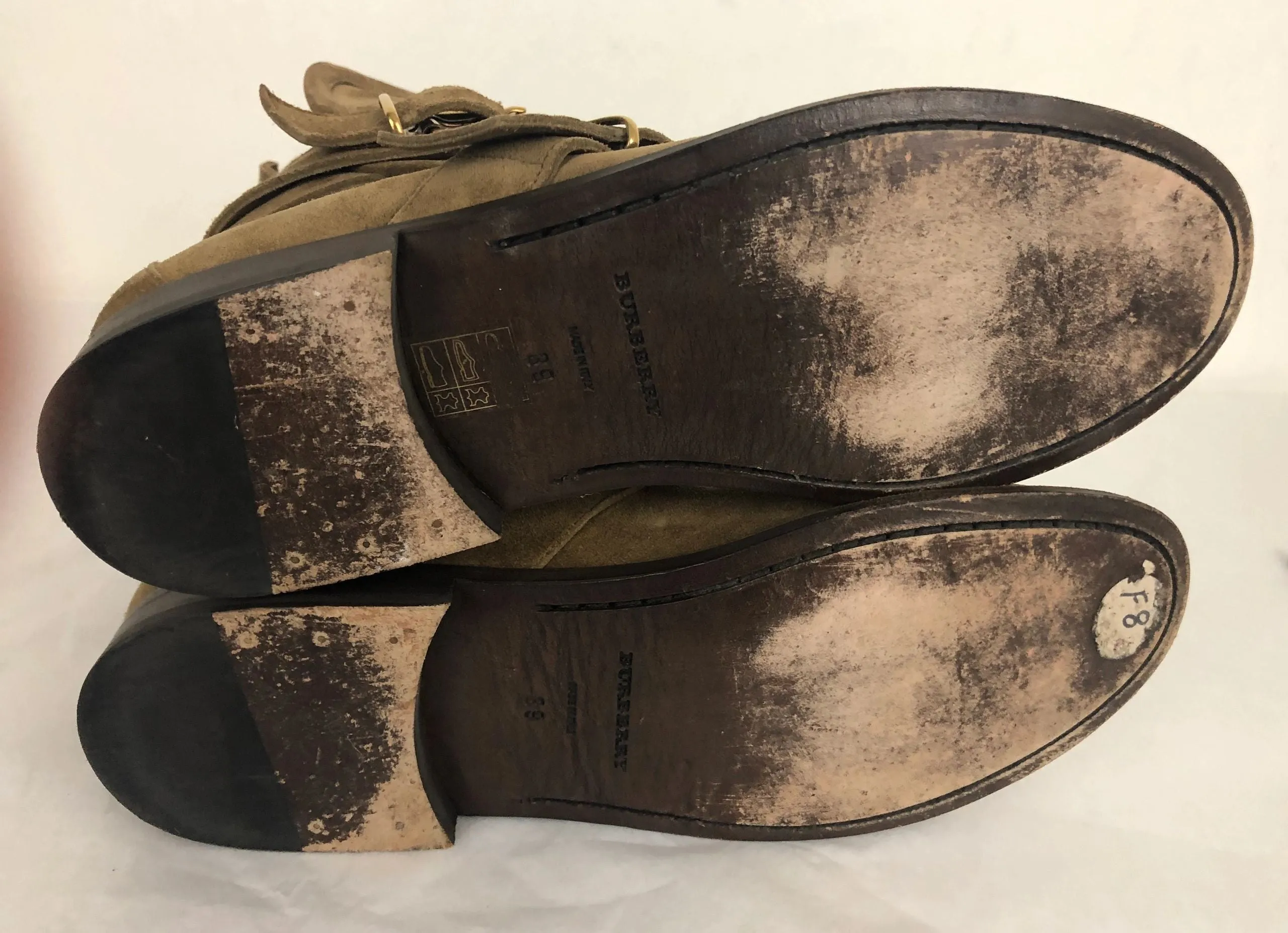 Burberry Suede Check Boots Size 9