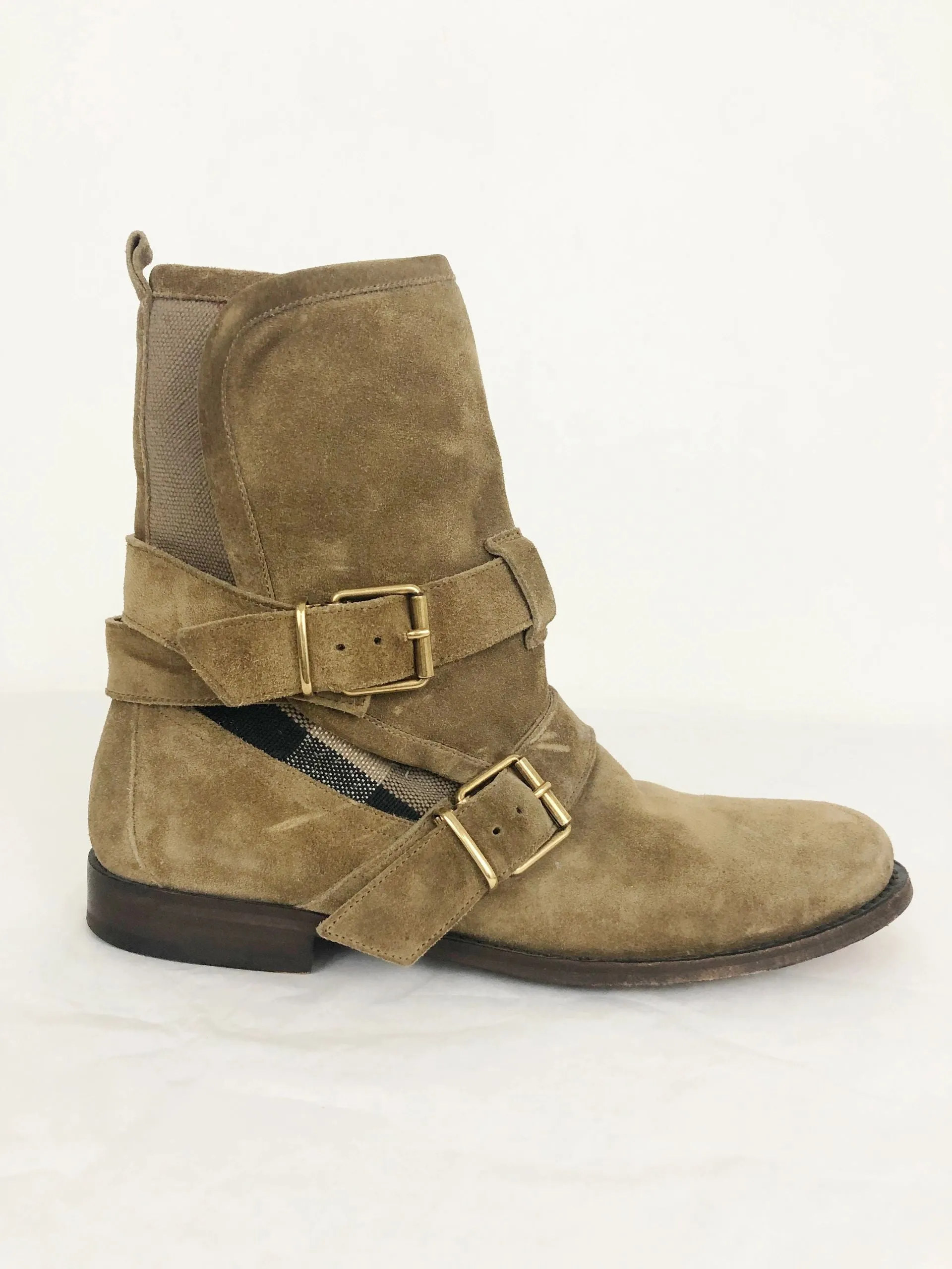 Burberry Suede Check Boots Size 9