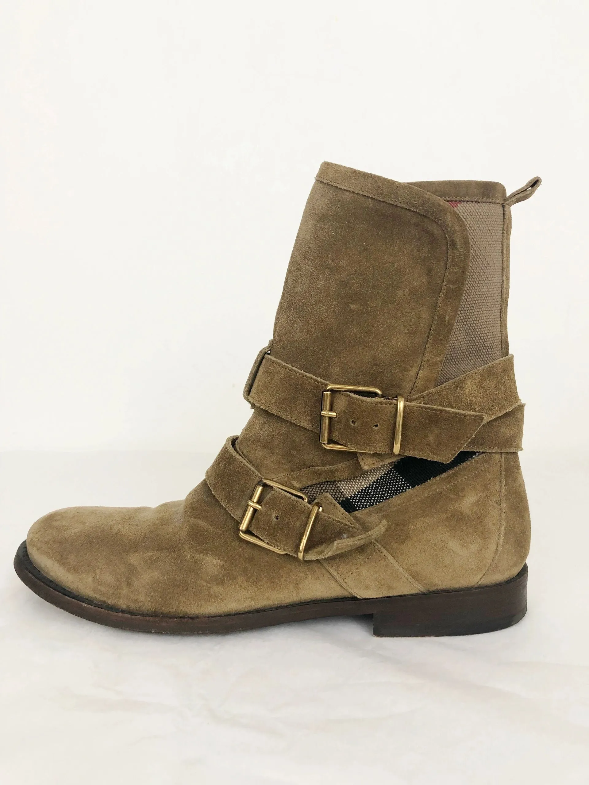 Burberry Suede Check Boots Size 9