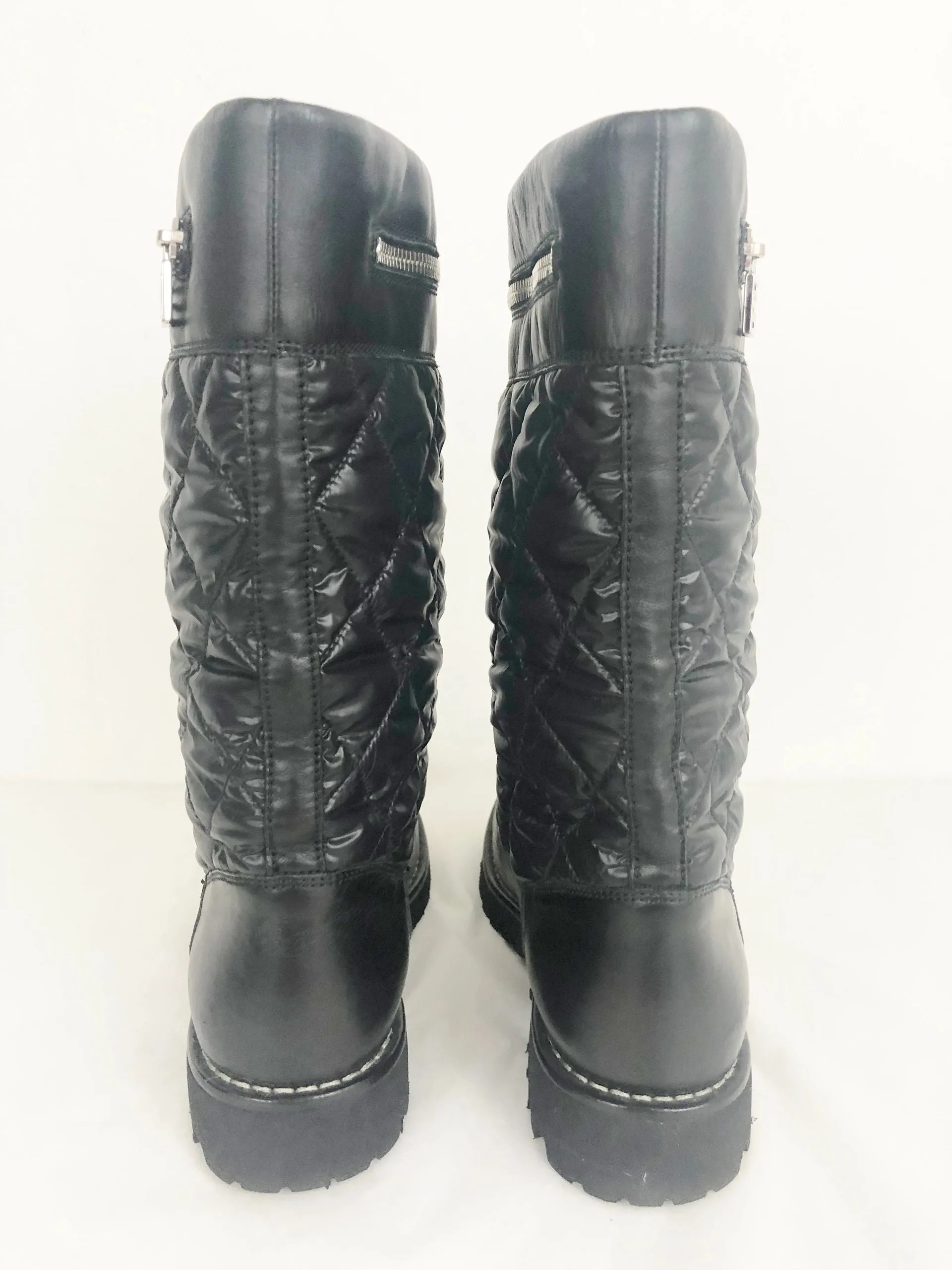 Chanel Quilted Snow Boots Size 41 It (11 Us)