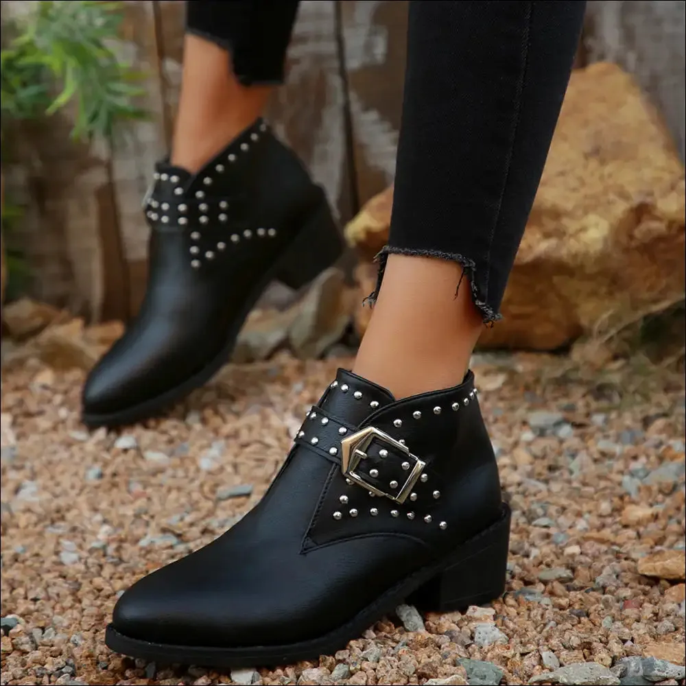 Chic Studded Buckle Chelsea Boots for Fashionistas