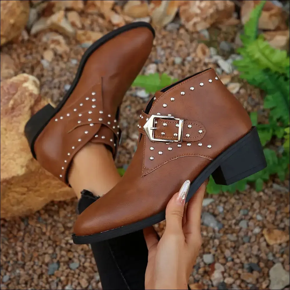 Chic Studded Buckle Chelsea Boots for Fashionistas