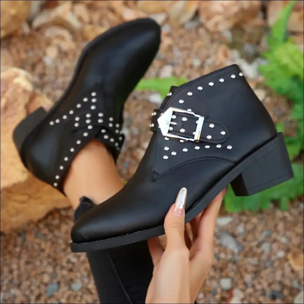 Chic Studded Buckle Chelsea Boots for Fashionistas