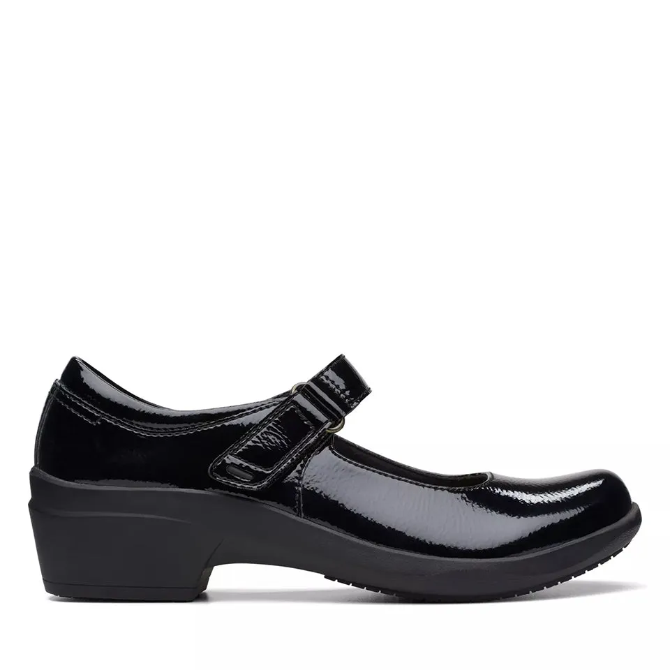 Clarks Women's Talene Ave Black Crinkle Patent Leather 26174442
