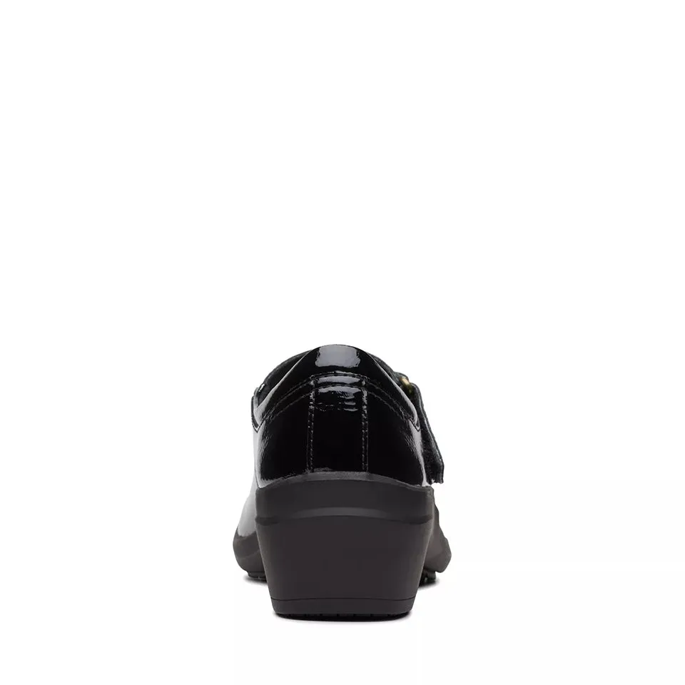 Clarks Women's Talene Ave Black Crinkle Patent Leather 26174442