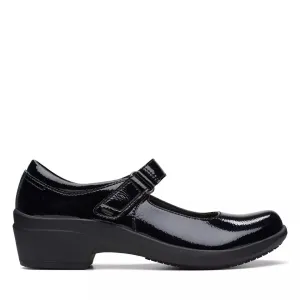 Clarks Women's Talene Ave Black Crinkle Patent Leather 26174442