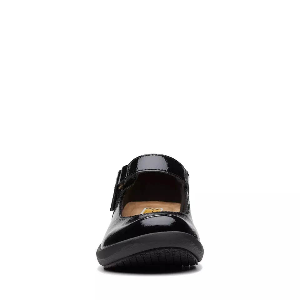 Clarks Women's Talene Ave Black Crinkle Patent Leather 26174442