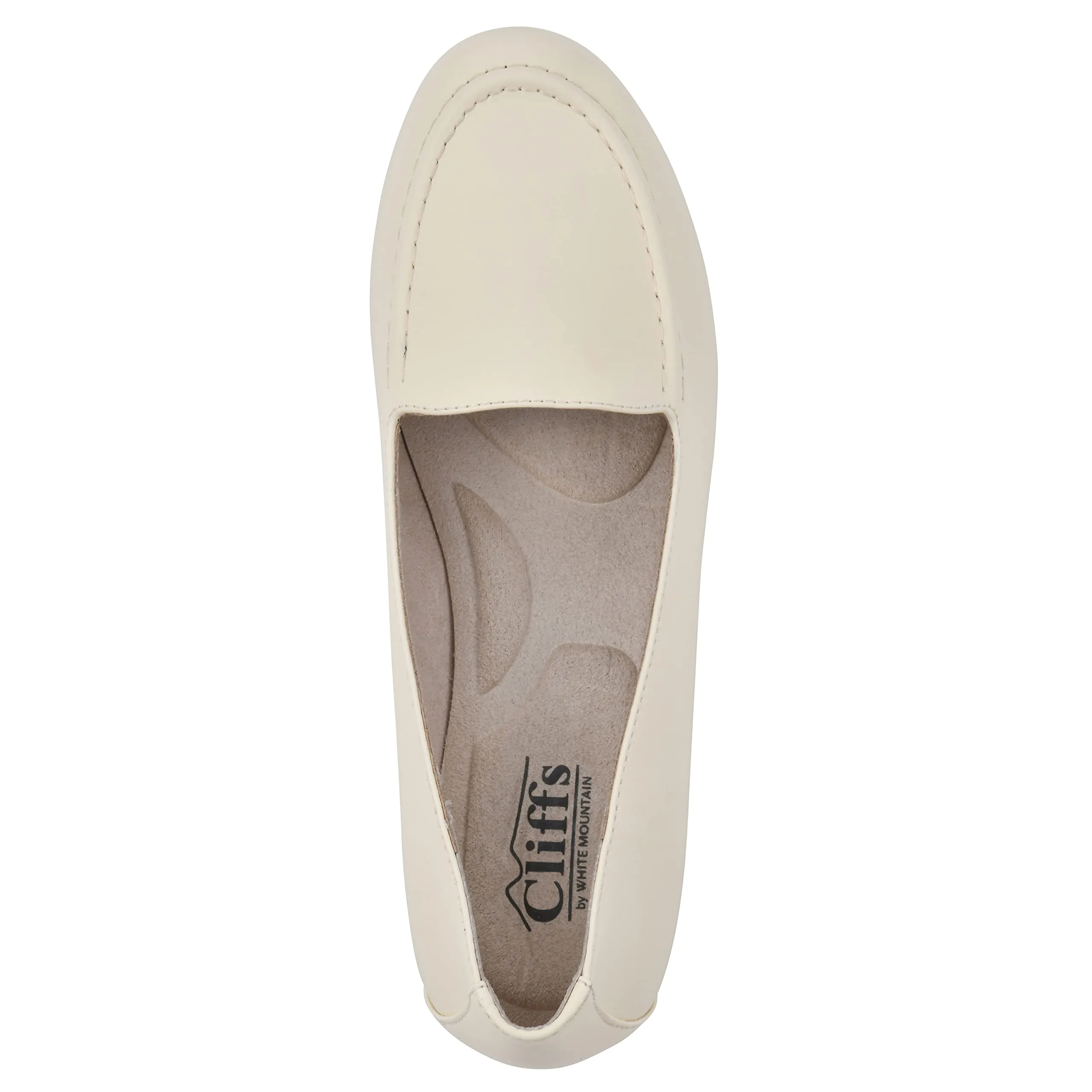 CLIFFS BY WHITE MOUNTAIN Women's Gracefully Tailored Loafer Flat, Buttercream/Smooth, 8.5 W