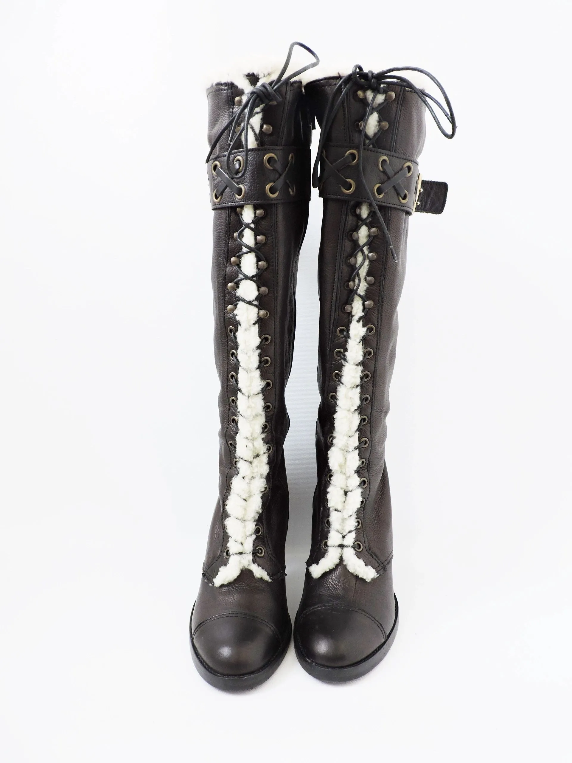 Coach Reece Shearling Lined Boots Size 8 B