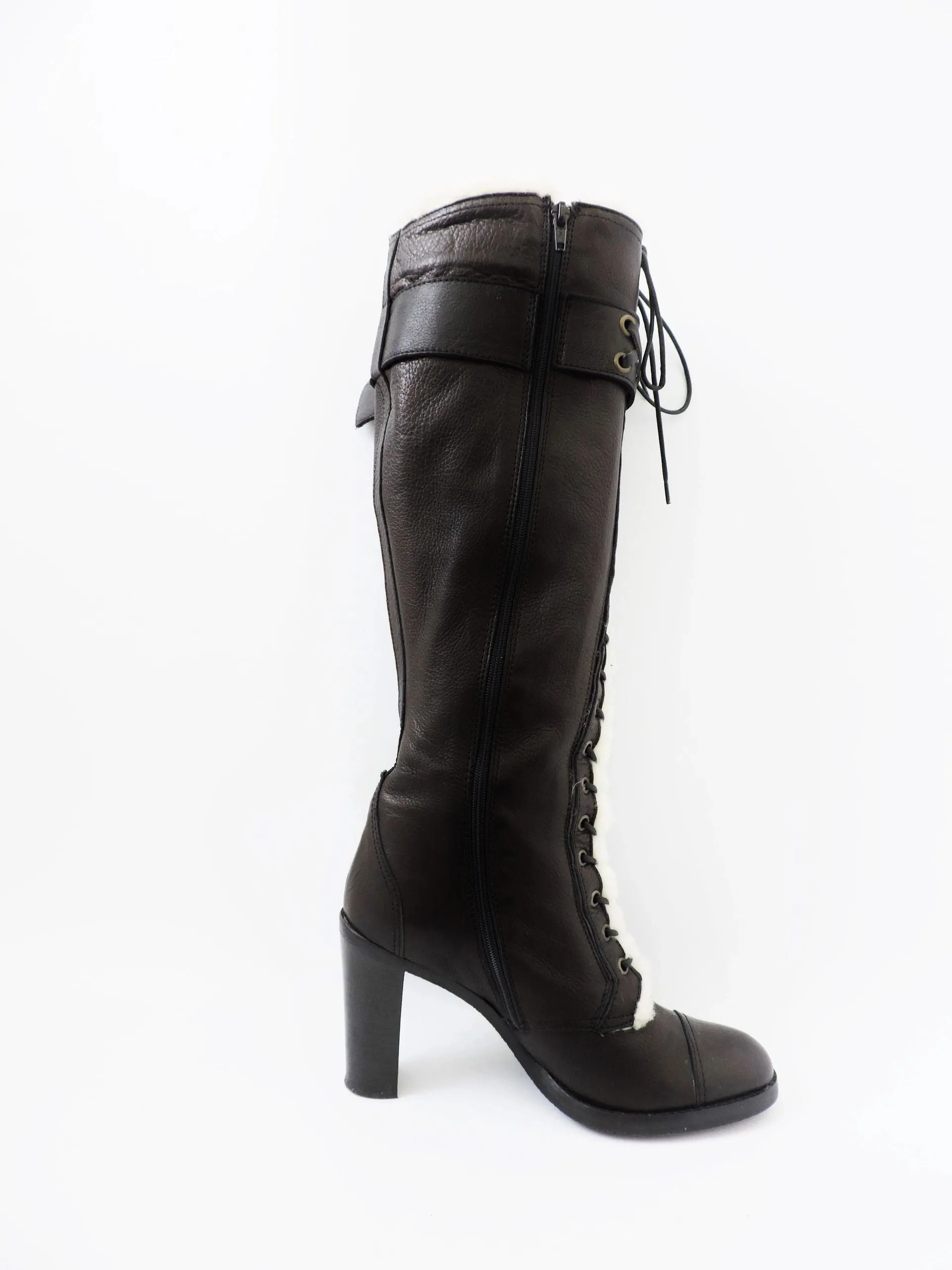 Coach Reece Shearling Lined Boots Size 8 B