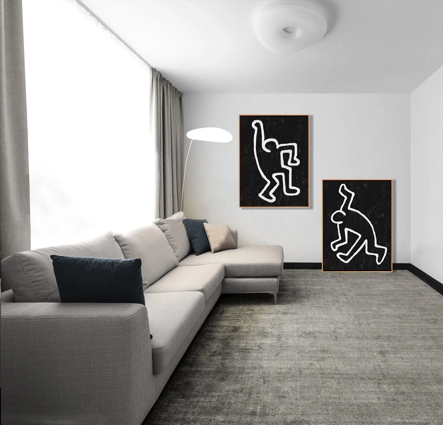 Copy of Copy of Set of 2 Minimal Painting Dancing Man P119