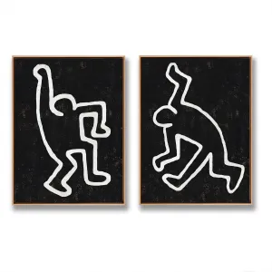 Copy of Copy of Set of 2 Minimal Painting Dancing Man P119